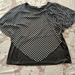 #0177 Shannon Ford New York Pokadot Blouse Size 3XL